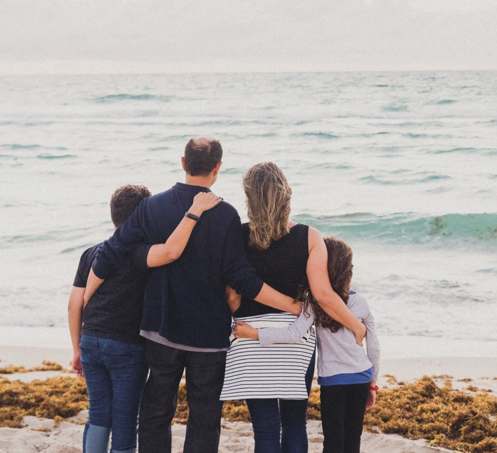 Family together by the sea