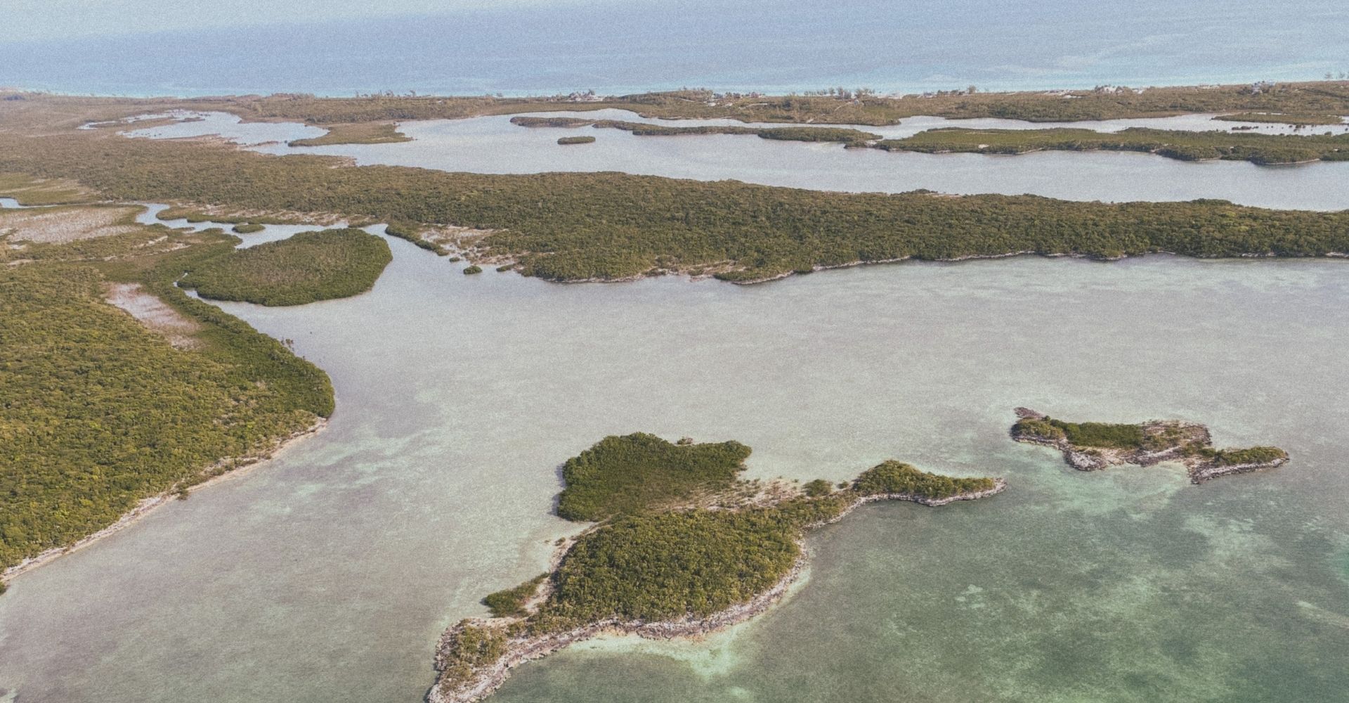 Aerial coastal landscape