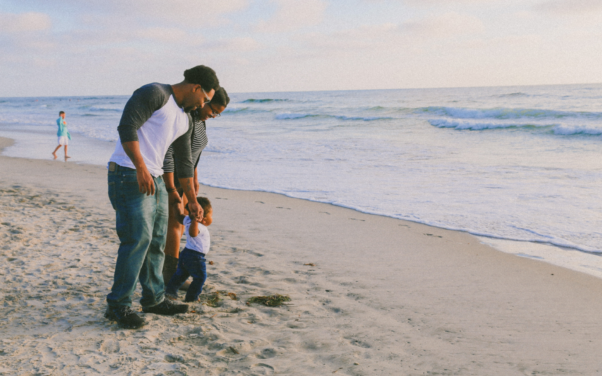 Family on the beach